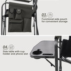 EVER ADVANCED Lightweight Folding Directors Chairs Outdoor, Aluminum Camping Chair with Side Table and Storage Pouch, Heavy Duty Supports 350LBS