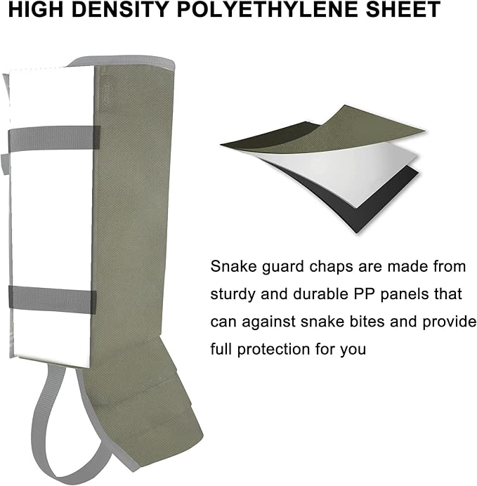 Snake Gaiters Leg Guards, Waterproof Snake Guards, Adjustable Snake Bite Protection for Lower Legs, Snake Chaps for Men&Women