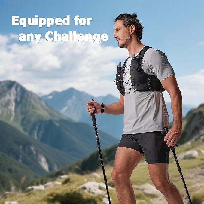 Running Hydration Vest for Women Men, Lightweight Water Vest with 2 TPU 250ML Soft Flask, Adjustable Chest Straps Runners Vest for Trial Hiking Cycling Jogging Marathon