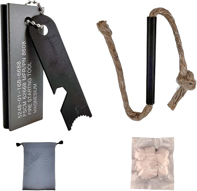 Survival Fire Starter Kit - Ferro Rod & Magnesium Fire Starter Compact Stove with Flint and Steel to Firestarter Fireplace Pit for Outdoor Camping Bushcraft Hiking Emergency Gadgets