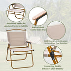 BOOSDEN Camp Chair, Portable Outdoor Wide Folding Camping Chairs, Ultralight Beach Chair with Wooden Handle for Picnic Lawn Leisure Park Travel Hiking Fishing,2Pack