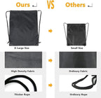 BeeGreen Black Maroon Drawstring Backpack Bags Bulk 2 Pack X-Large 22.4" L x 17.5" W Sports Cinch Sack Gym String Bags Machine Washable Heavy Duty String Backpack For Men Women
