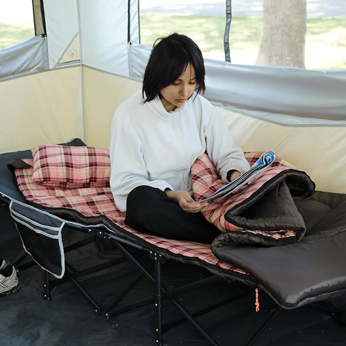 REDCAMP Cotton Flannel Sleeping Bag for Camping Backpacking, Adults Cold Weather Envelope Sleeping Bags with 2/3/4/6lbs Filling