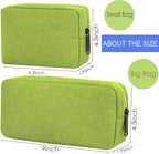 CAAORDKSO Electronic Organizer Travel Cable Accessories Case, Electronic Organizer Bag, Electronic Accessories Organizer Pouch for Cable, Cord, Charger, Phone, Power Bank, Earphone (Small-Green)