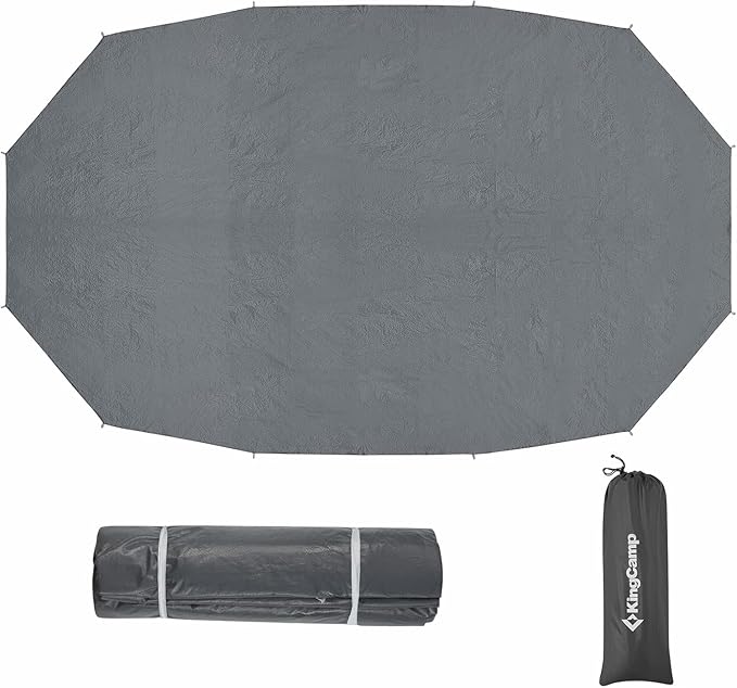 KingCamp Tent Footprint Waterproof Camping Tarp, Ultralight Lightweight Durable Groundsheet for Camping Hiking Backpacking - Fits for KingCamp Khan Palace Tent
