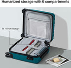 Hanke 16 Inch Underseat Carry on Suitcases with Wheels,Lightweight Hard Shell Carry on Luggage with Wheels for Weekender,Travel Approved Small Suitcase,Travel Luggage for Womem Men,Caribbean Blue.