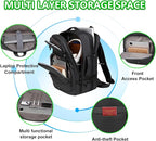 Travel Backpack for Men & Women - 40L Expandable Carry-On Backpack, TSA Approved 16 Inch Laptop, Weekend Outdoor Essentials, Airline Flight Approved, Black