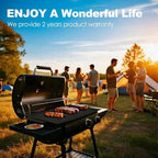 Carbon Steel Griddle Comes with Grill Press, Double Burner Griddle for Gas Stove, Electric Range, Outdoor Gas Grill, Induction, and Oven, Pre-seasoned Nitride Coating Compatible with Made in