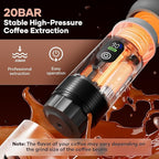 kejector Portable Coffee Maker Espresso Machine for Travel Nano Car Coffee Maker Compatible with Ground Coffee & Capsule for RV, Hiking Camping Office, Travel Espresso Maker Electric Coffee Machine
