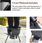 Multifunction Wood Burning Stove with Grill Rack,Large Portable Charcoal Grill,Camping Rocket Stove for Outdoor/Backyard Cooking,Chinese Wood Stove,Off Grid Living Supplies