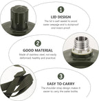 Stainless Steel Water Bottle for Camping Portable Canteen Pouch Outdoor Accessory 304 Steel Green