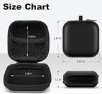 Square Earbud Case Portable EVA Carrying Case Storage Bag Cell Phone Accessories Organizer with Carabiner for Earphone, Earbud, Earpieces, SD Memory Card, Camera Chips, Tech Pouch, Blue1