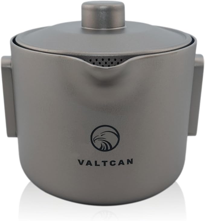 Valtcan Titanium 180ml 6oz Teapot Gaiwan Tea Maker Pour Single Double Wall Cup Pot Teaware Weighs 98g