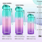 32oz Water Bottle with Removable Straw and Spout Lid Two Ways to Drink, 18/10 Stainless Steel Insulated Water Bottle, BPA-Free, Leak Proof, Double wall, for Sports, Gym