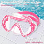 Kids Swim Goggles Snorkel Diving Mask for Boys Girls Ages 5-15, Two-Color Anti-Fog Swimming Goggles with Nose Cover