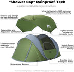 4/6 Person Easy Pop Up Tent, Waterproof, Automatic Setup,2 Doors-Instant Family Tents for Camping, Hiking & Traveling
