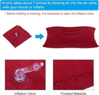 PATIKIL Inflatable Pillow, 2 Pack Squared Ultralight Camping Travel Pillow Desk Rest Neck Support for Hiking Backpacking Office, Red