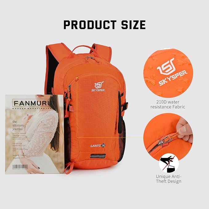 SKYSPER Small Hiking Backpack, 20L Lightweight Travel Backpacks Hiking Daypack for Women Men