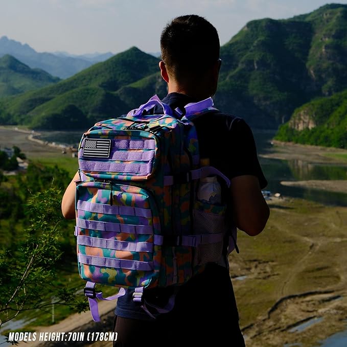 Military Tactical Backpack 45L Large Tactical Backpack for Men, Hiking Rucksack With Bottle Holder