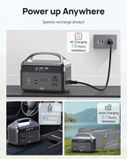 300W Portable Power Station for Dad, 179.2Wh(56000mAh) LiFePO4 Battery Power Station w/ 2 AC Outlets, 1.5H Fast Charge & LED Light Solar Generator, Father’s Day Gifts for Camping, Travel, Emergencies