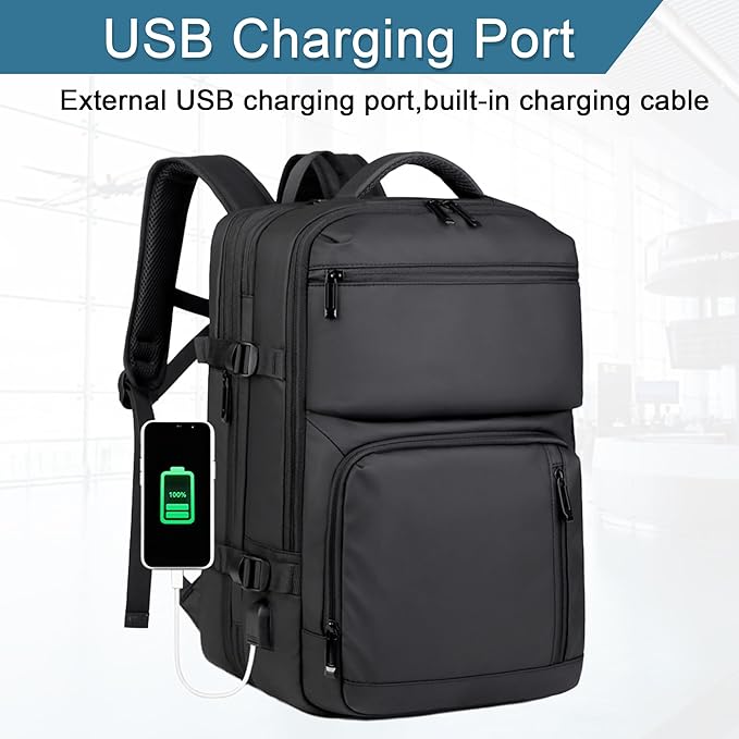 Travel Backpack for Men, Carry on Backpack Expandable 45L Suitcase Backpack Airline Approved Large Luggage Business Weekender Bag