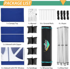 COBIZI 13x26 Pop up Canopy Tent 13x26 Canopy with 6 Sidewalls Waterproof Heavy Duty Commercial Canopy Tent for Parties Outdoor Garden Gazebo, Carry Bag with Wheel(13x26ft, Dark Blue)