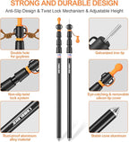 CAMULAND Tent Poles, Heavy Duty Tarp Poles Canopy Poles Aluminum Tent Poles with Non-Slip Cone Bottom, Adjustable Telescoping Tarp Poles