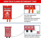 SecuCaptain Emergency Fire Blanket for Home - 2 Pack 47.2"x71" X-Large Flame Retardant Blankets with Fireproof Tabs for House Camping Kitchen Fire Protection Survival Safety