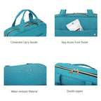 BAGSMART Toiletry Bag Travel Bag with Hanging Hook, Water-resistant Makeup Cosmetic Bag Travel Organizer for Accessories, Shampoo, Full Sized Container, Toiletries，Large-Teal