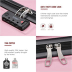 Kono 20'' Carry on Luggage Lightweight with Spinner Wheel TSA Lock Hardside Luggage Durable Small Carry on Suitcase Pink