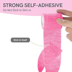 FriCARE Self Adhesive Bandage Wrap, Medical Tape in First Aid Kit, Cohesive Bandages for Wounds Sport Vet, 2 Inches X 5 Yards 6 Rolls, Fluorescent Color