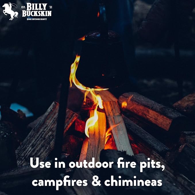 18 LB. Mesquite Firewood & Fatwood Firestarter by Billy Buckskin Co., Aromatic & Seasoned Wood Logs, Fire Wood Log Perfect Fire Starter for Firepit, Fireplace, Campfires, Bonfire, Outdoor BBQ Grilling