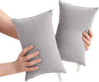 BEDSUM 2 Pack Tiny Pillows, 11"x7" Microfiber Mini Pillow for Travel, Pets, Soft and Machine Washable Small Pillows for Neck, Wrist, and Knee Comfort, Light Grey