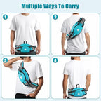 Fanny Pack Waist Bag with Water Bottle Holder for Men Women Running Hiking Travel Dog Walking Workout Cycling Outdoor (Turquoise Blue)