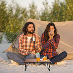 Folding Camping Table, Mini Portable Beach Table with Carry Handle, Ultralight Compact Picnic Dining Low Table for Grill, Indoor Outdoor, Garden, Patio, BBQ, Party