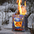 OneTigris ROCUBOID Camping Backpacking Titanium Stove Portable Foldable Burning Wood Stove for Outdoor Hiking Picnic BBQ,Weights 460g/16.2oz