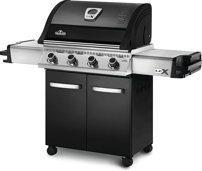 Napoleon 485 Stainless Steel Propane Gas Outdoor Grill – 4-Burner BBQ with Instant Ignition & Locking Caster Wheels