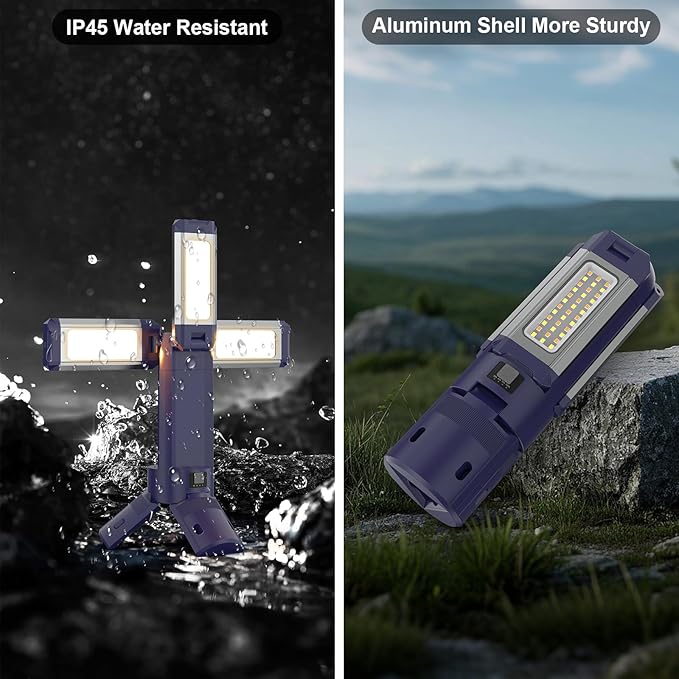 10000mAh Rechargeable 4000LM Camping Light Telescopic Camping Lantern , 270° Rotating Aluminum , Remote Control, Warm/White/Nature, Dimmable for Outdoor Camping, IP45 Waterproof,Portable Bag