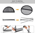 REDCAMP Swing Campfire Grill Stand - Collapsible Campfire Cooking Rack with 6 Hooks & Iron Grill Grate, Portable Dutch Oven Hanger for Outdoor Camping, Cookware, Bonfire, Round