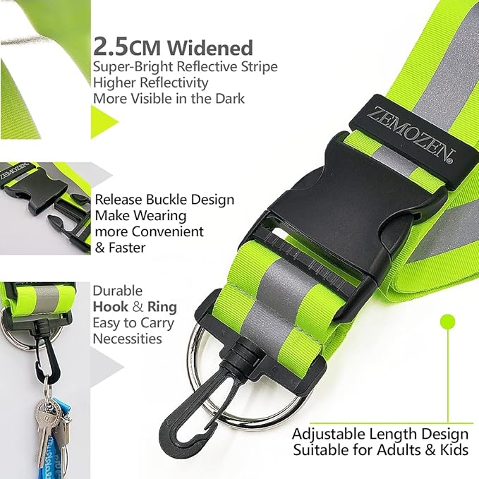 Reflective Sash for Walking at Night - Replaces Reflective Vest Safety Vests Reflective Running Vest - Reflective Running Gear Reflective Belt Night Walking Running Reflective Gear for Walking Biking