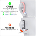Ear Hooks 2 Pairs for AirPods Pro 2 & 1, AirPods 4 & 3, Anti-Slip Comfortable Fit, Ergonomic Design, Accessories (Small, Pink)