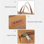 Tent Stakes Bag-Double Layer Thickened,Tent Pole Pegs Bag,Tent Camping Accessories Storage Bag,Canvas Tool Bag Organizer with Zipper for Outdoor,Hiking,(Brown35CM)