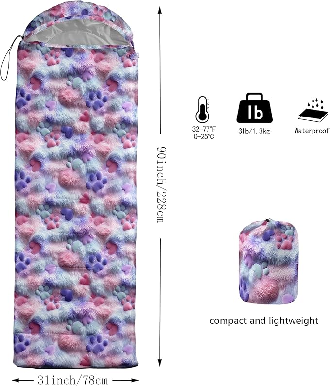 AILONEN Outer Space Astronaut Camping Sleeping Bags,Lightweight & Waterproof,3 Season Warm & Cool Weather,Cartoon Sleeping Bags for Kids,Boys Girls Travelling,Outdoors