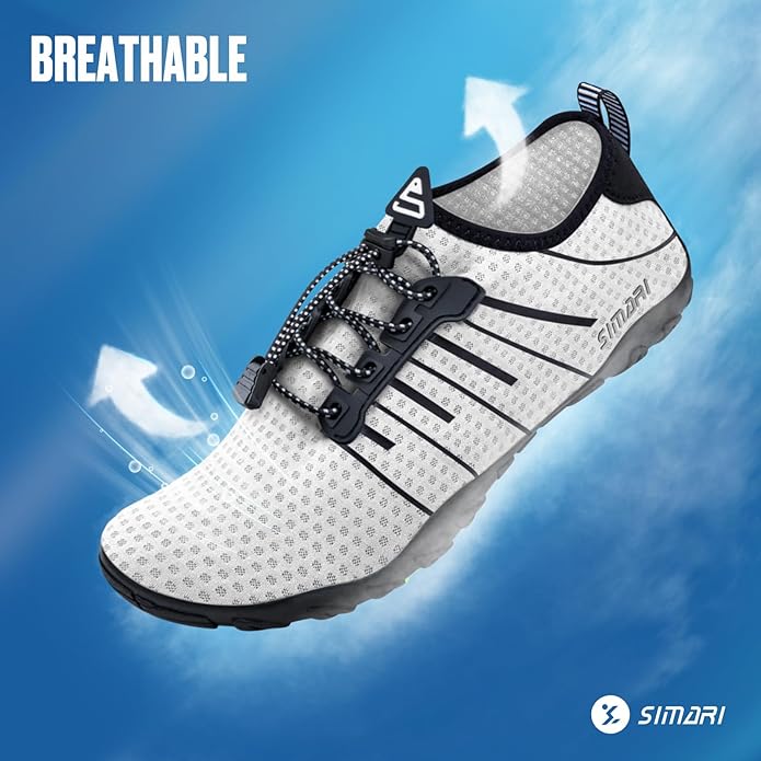 SIMARI Water Shoes for Women Men - Barefoot Quick-Dry Aqua Socks | Lightweight Swim Shoes for Surfing, Swimming, Beach Sports, Kayaking, Diving | Non-Slip Design