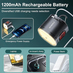 Portable Camping Light Camping Fan & Ultrasonic 3-in-1 Tent Lights USB Rechargeable 1200mAh Battery Outdoor LED Light & SOS Light ,with Hook Magnet Suitable for Indoor Outdoor Hiking (Orange)