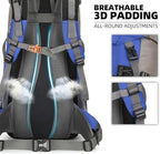 70L Camping Hiking Backpack with Rain Cover Waterproof Backpacking Backpack for Hiking Treeking Climbing Outdoor