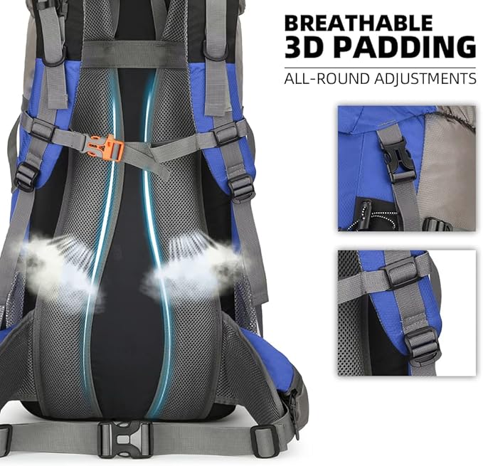 70L Camping Hiking Backpack with Rain Cover Waterproof Backpacking Backpack for Hiking Treeking Climbing Outdoor