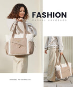 LOVEVOOK Tote Bag for Women, puffer tote bag for Work Travel Nurse, Lightweight quilted Bags with Compartments