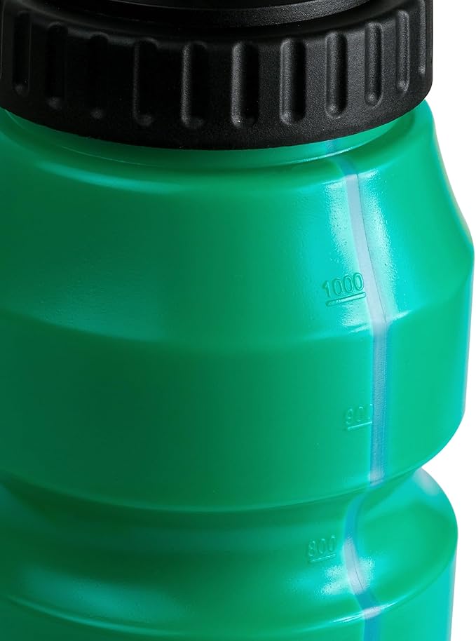 Cannon Sports 1 Liter Sports Water Bottle, BPA-Free, 34 Oz Capacity, Large Mouth, 2 lids (Straw and Squeeze), Great For Helmet Sports Such As Hockey, Lacrosse, Football, Boxing (2 Pack) (Green)