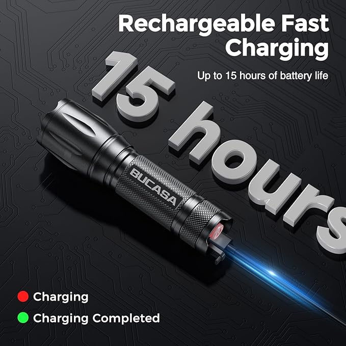 Rechargeable Flashlights High Lumens 6 Pack, Brighter Small Flashlight Powerful Tactical Flashlights Rechargeable, Waterproof LED Flashlight with 3 Zoomable Modes for Camping Emergency